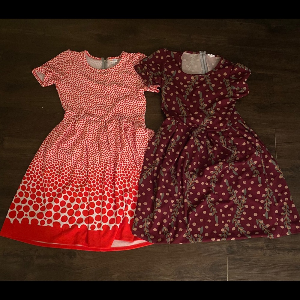 Lot of LulaRoe Amelia polka dot dresses